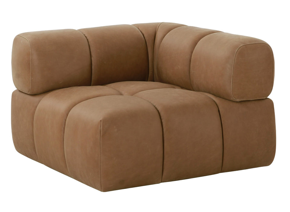 Everest - Modern Brown Leather Modular Corner Sectional Seat