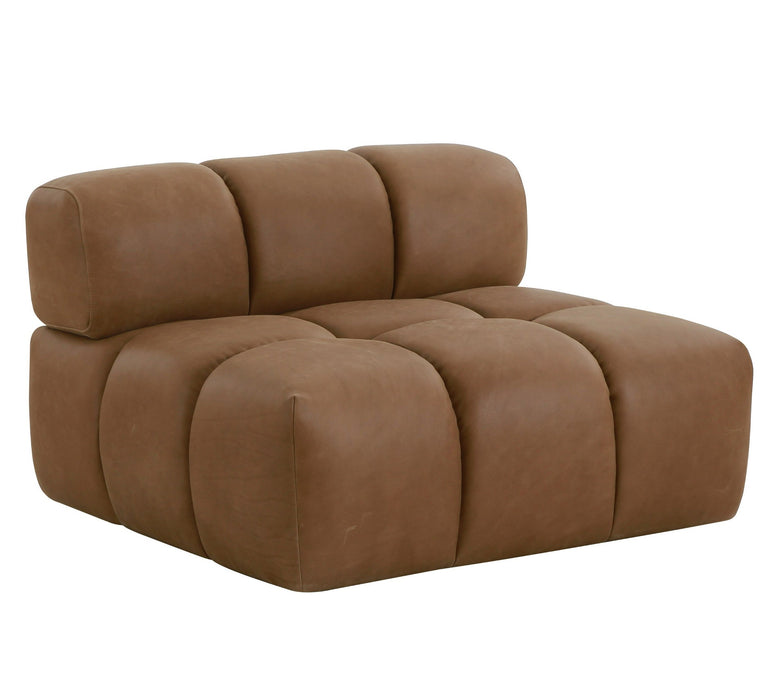 Everest - Modern Brown Leather Modular Armless Sectional Seat