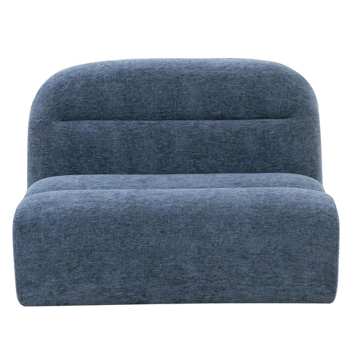 Forman - Modern Blue Fabric Modular Armless Sectional Seat