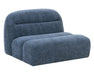 Forman - Modern Blue Fabric Modular Armless Sectional Seat