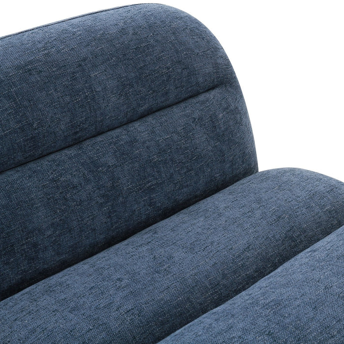 Forman - Modern Blue Fabric Modular Armless Sectional Seat