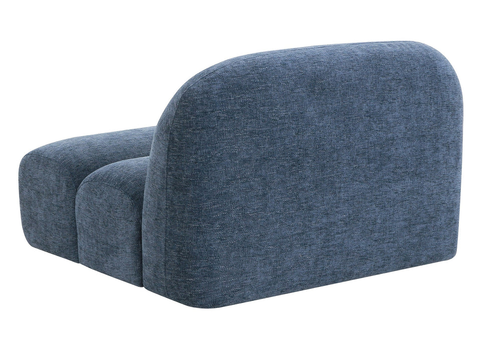 Forman - Modern Blue Fabric Modular Armless Sectional Seat