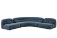 Forman - Modern Blue Fabric Modular Armless Sectional Seat