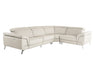 Mini Wonder - Italian Modern Grey Leather Sectional Sofa with Left Facing Recliner