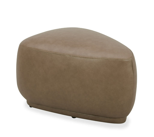 Kinsey - Modern Tan Leather Small River Rock Ottoman