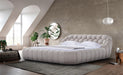 Eastern King Yolonda - Modern Beige Fabric Bed