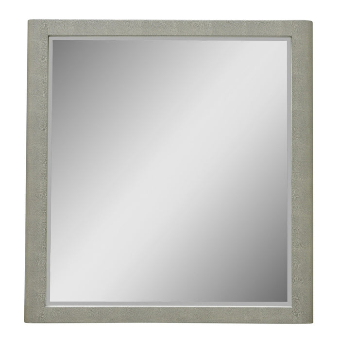 Lois - Modern Beige Shagreen Mirror