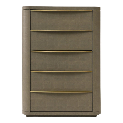 Lois - Modern Beige Shagreen + Brass Chest