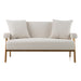 Cynthia - Modern White Fabric + Wood Loveseat