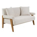 Cynthia - Modern White Fabric + Wood Loveseat