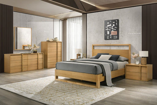 Queen Berlin - Modern Natural Oak Bedroom Set