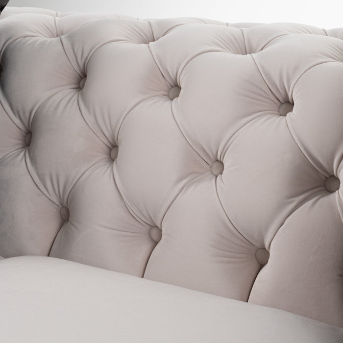 Clarice - Transitional Light Beige Velvet Sofa