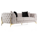 Clarice - Transitional Light Beige Velvet Sofa