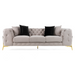 Clarice - Transitional Light Beige Velvet Sofa