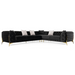 Clarice - Transitional Black Velvet Sectional Sofa