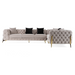Clarice - Transitional Light Beige Velvet Sectional Sofa
