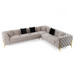 Clarice - Transitional Light Beige Velvet Sectional Sofa