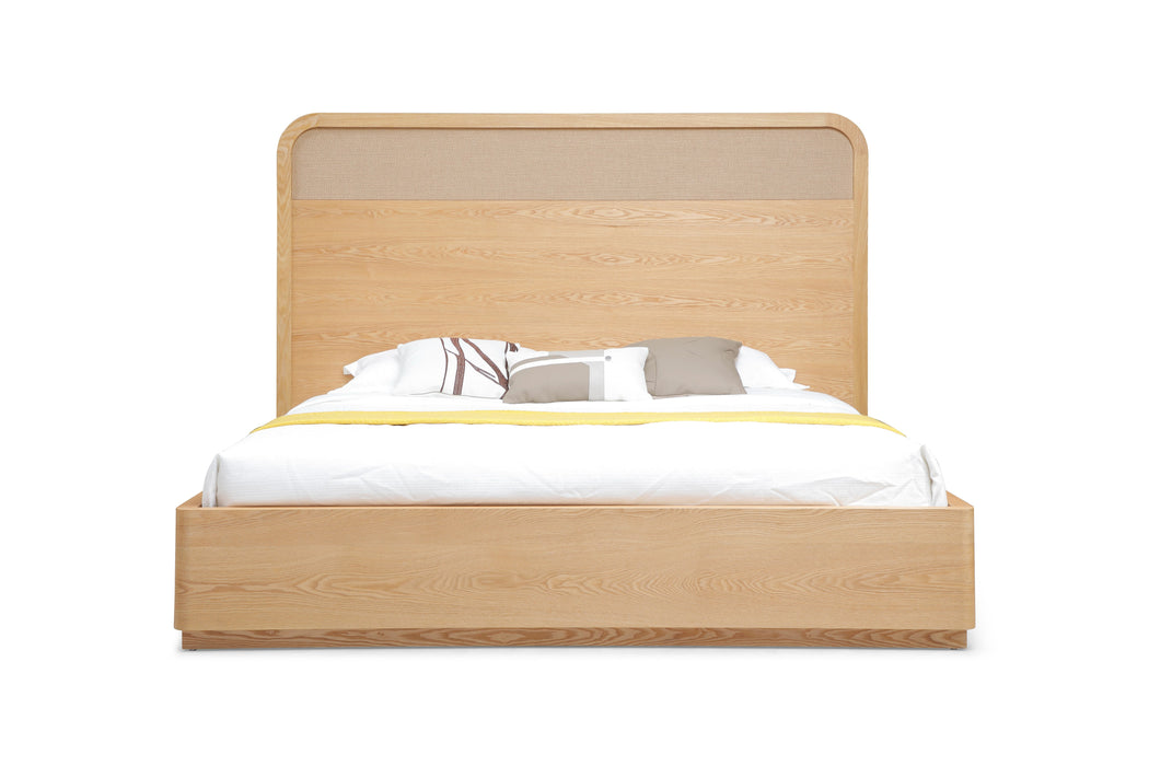 Eastern King Gavin - Modern Natural Ash + Rattan Bed