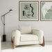 Fleury - Contemporary Cream Fabric and Walnut Lounge Chair
