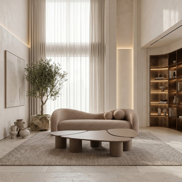 Calico - Contemporary Tan Fabric 4-Seat Sofa