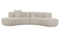 Weldon - Modern Off-White Fabric Curved Sectional Sofa