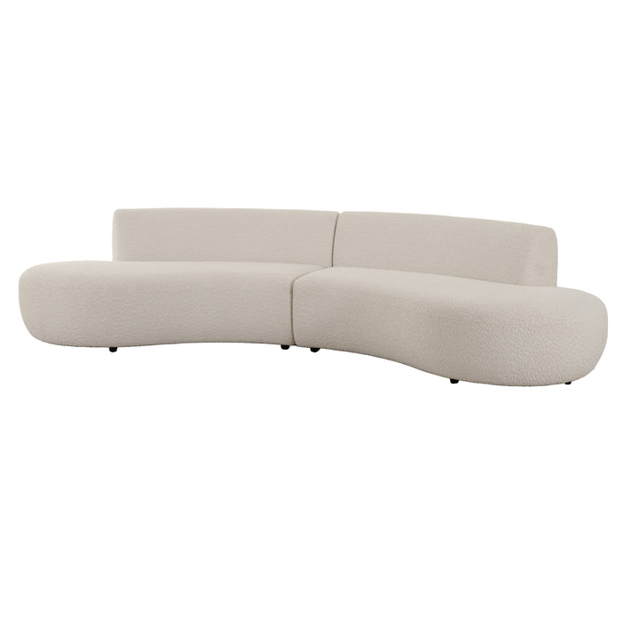 Weldon - Modern Off-White Fabric Curved Sectional Sofa