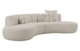 Weldon - Modern Off-White Fabric Curved Sectional Sofa