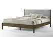 Eastern King Carolina - Modern Grey Fabric + Wenge Bed