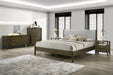 Eastern King Carolina - Modern Grey Fabric + Wenge Bedroom Set
