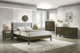 Carolina - Modern Grey Fabric + Wenge Bed