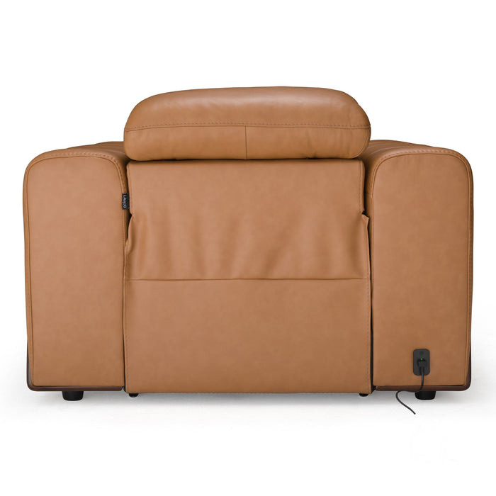 Sandstone - Modern Brown Leather Electric Recliner Chair