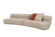 Knight - Modern Beige Fabric Curved Sectional Sofa