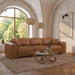 Hagerty - Modern Brown Leather Sofa with 2 Power Recliners