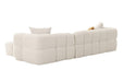 Freya - Modern Beige Fabric Sectional Sofa w/ Console