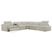 Ambler - Modern Off-White Fabric Sectional Sofa w/ 2 Power Recliners Right Facing Chaise