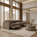 Ambler - Modern Brown Fabric Sofa w/ 2 Power Recliners