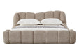 Queen Janine - Modern Tan Fabric Bed