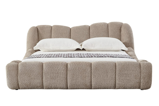 Queen Janine - Modern Tan Fabric Bed