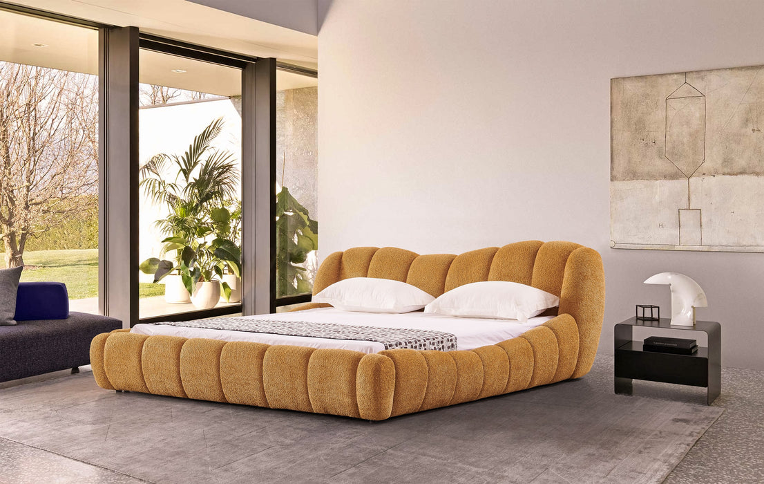 Janine - Modern Camel Fabric Bed