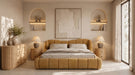 Janine - Modern Camel Fabric Bed