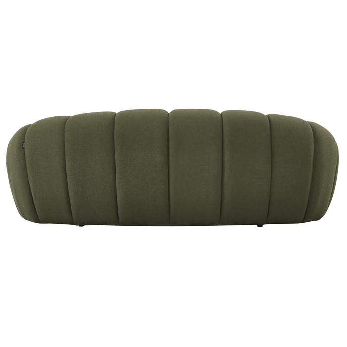 Yolonda - Modern Curved Green Fabric Loveseat