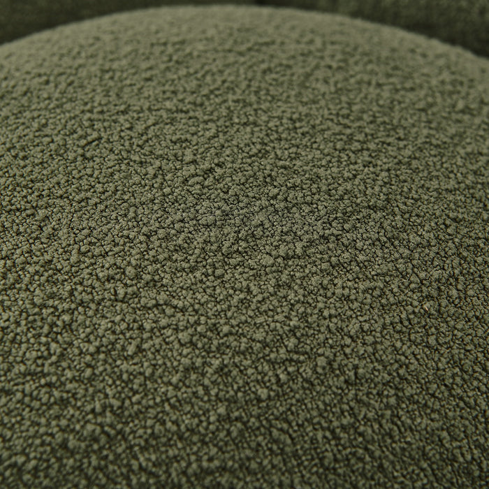 Yolonda - Modern Curved Green Fabric Loveseat