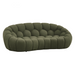 Yolonda - Modern Curved Green Fabric Loveseat