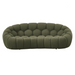Yolonda - Modern Curved Green Fabric Loveseat