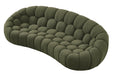 Yolonda - Modern Curved Green Fabric Sofa