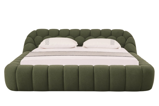 Eastern King Yolonda - Modern Green Fabric Bed