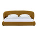 Queen Lambert - Modern Burnt Orange Fabric Upholstered Bed