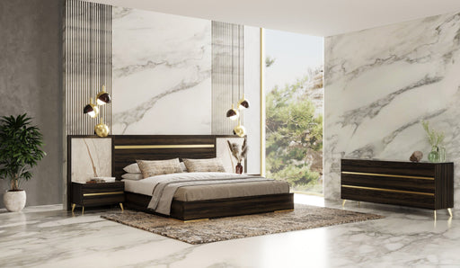 Velondra - Modern Eucalypto + Marble 4-Piece Bedroom Set