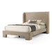 Eastern King Emilio - Modern Beige Fabric Bed