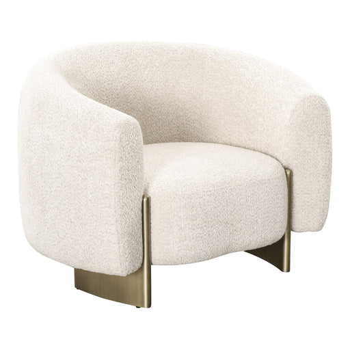 Thrive - Modern Beige Fabric + Antique Brass Accent Chair